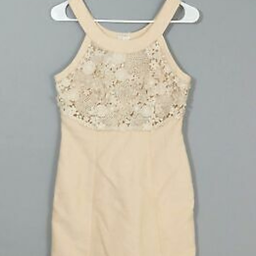 Anthropologie PostageStamp Linen Embroidered Dress